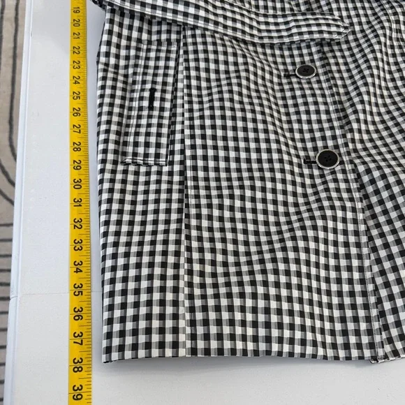 London Fog Black and White Houndstooth Trench Coat Size XL - Picture 14 of 16